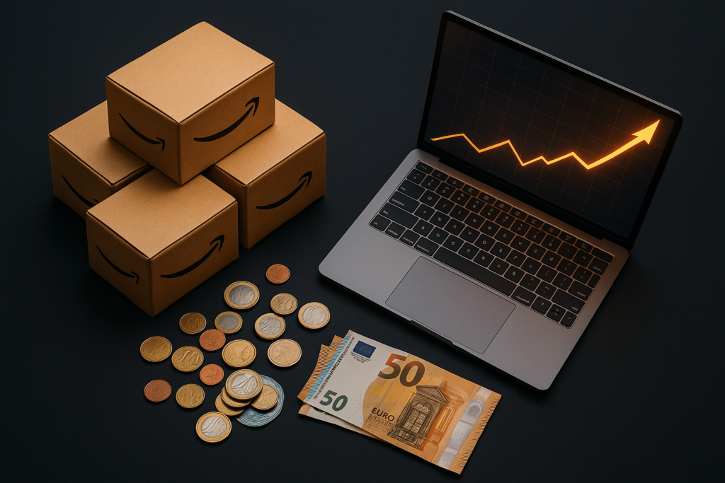 Inversión inicial Amazon FBA - euros, cajas Amazon y laptop